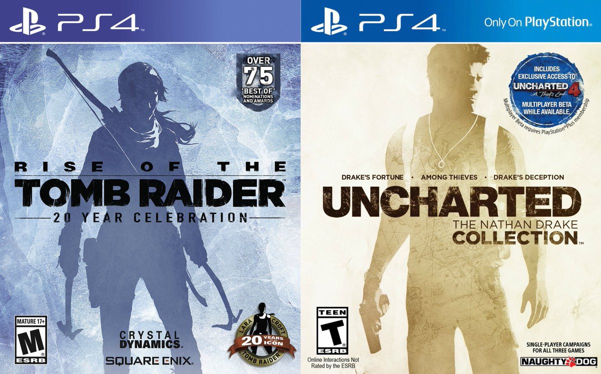 Naughty Dog bromea sobre el gran parecido entre las portadas de Rise of The Tomb Raider y la trilogía de Uncharted