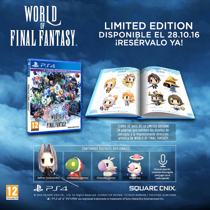 Todas las ediciones de World of Final Fantasy traerán un libro de arte en su versión de PS4