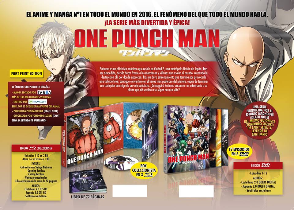 One Punch Man a la venta el 9 de Noviembre