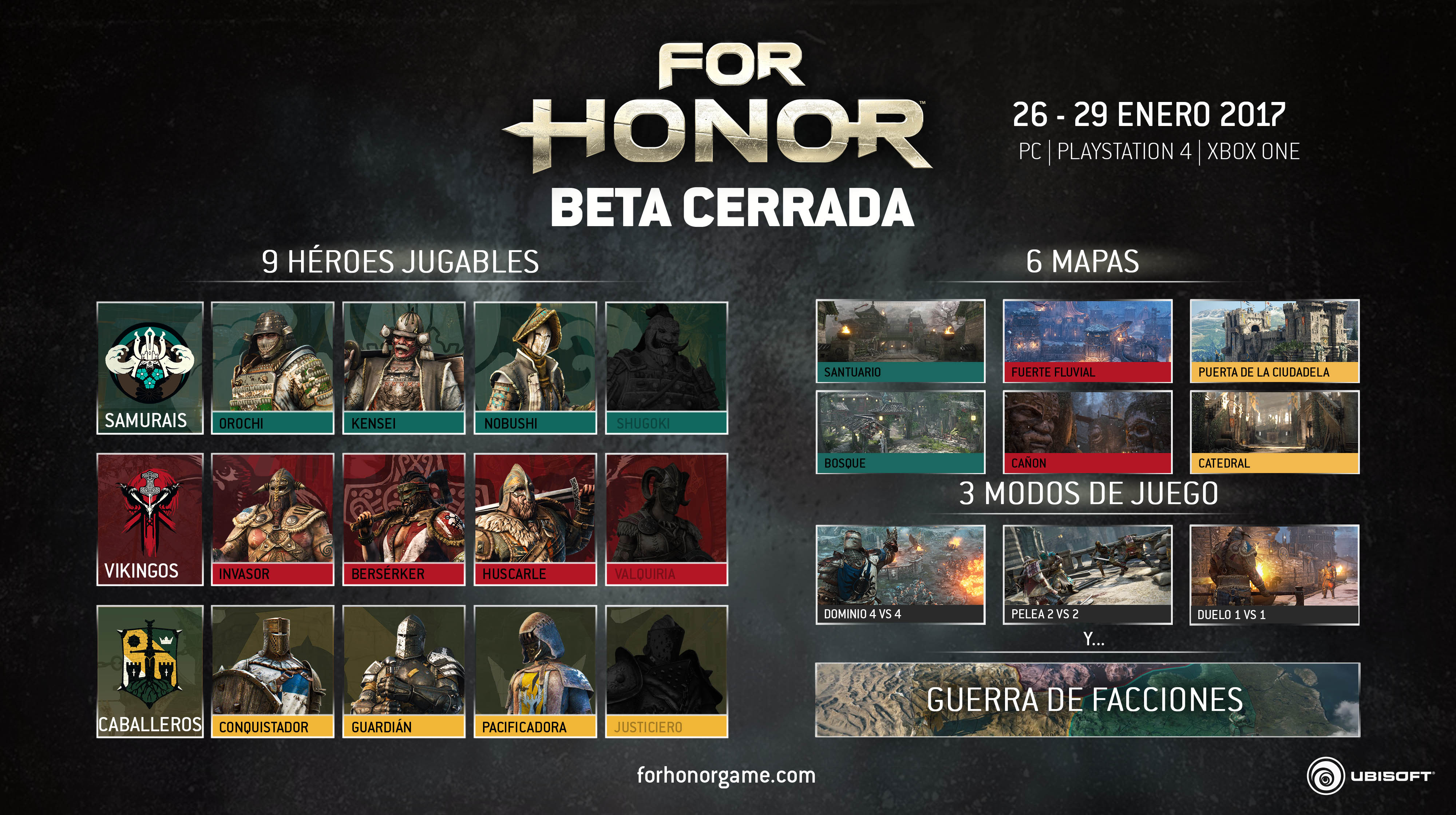Arranca la beta cerrada de For Honor y permanecerá activa hasta el 30 de enero