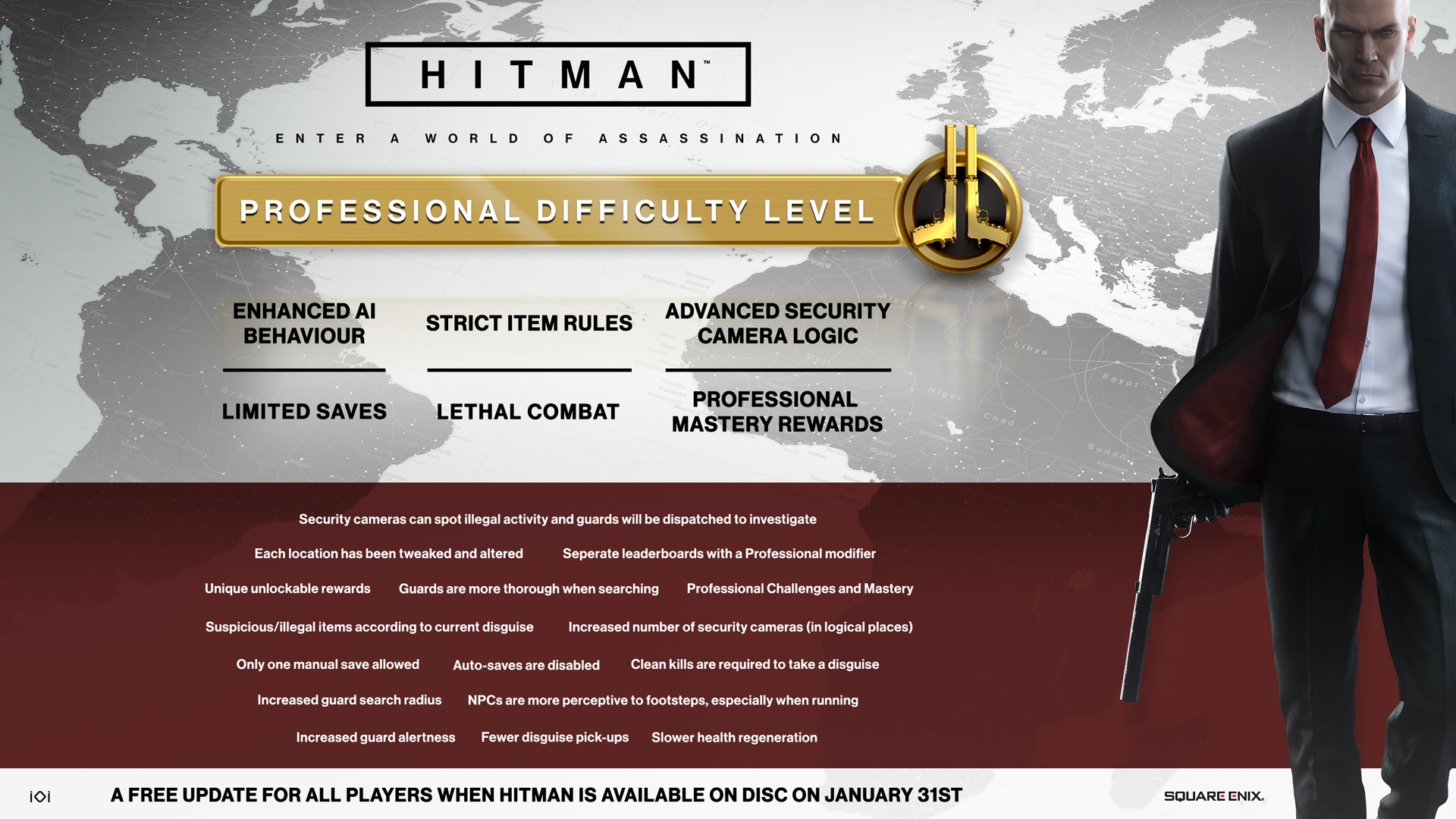 El nivel de dificultad Profesional llega a Hitman como parte de la actualización de enero