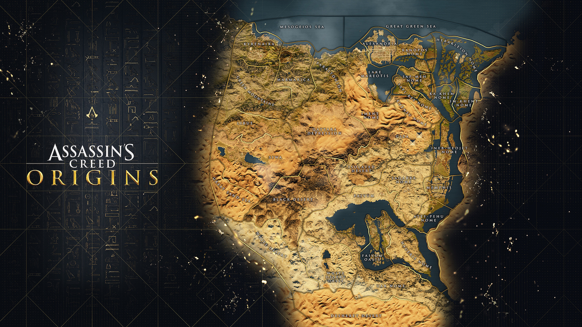 Revelado el mapa completo de Assassin’s Creed Origins