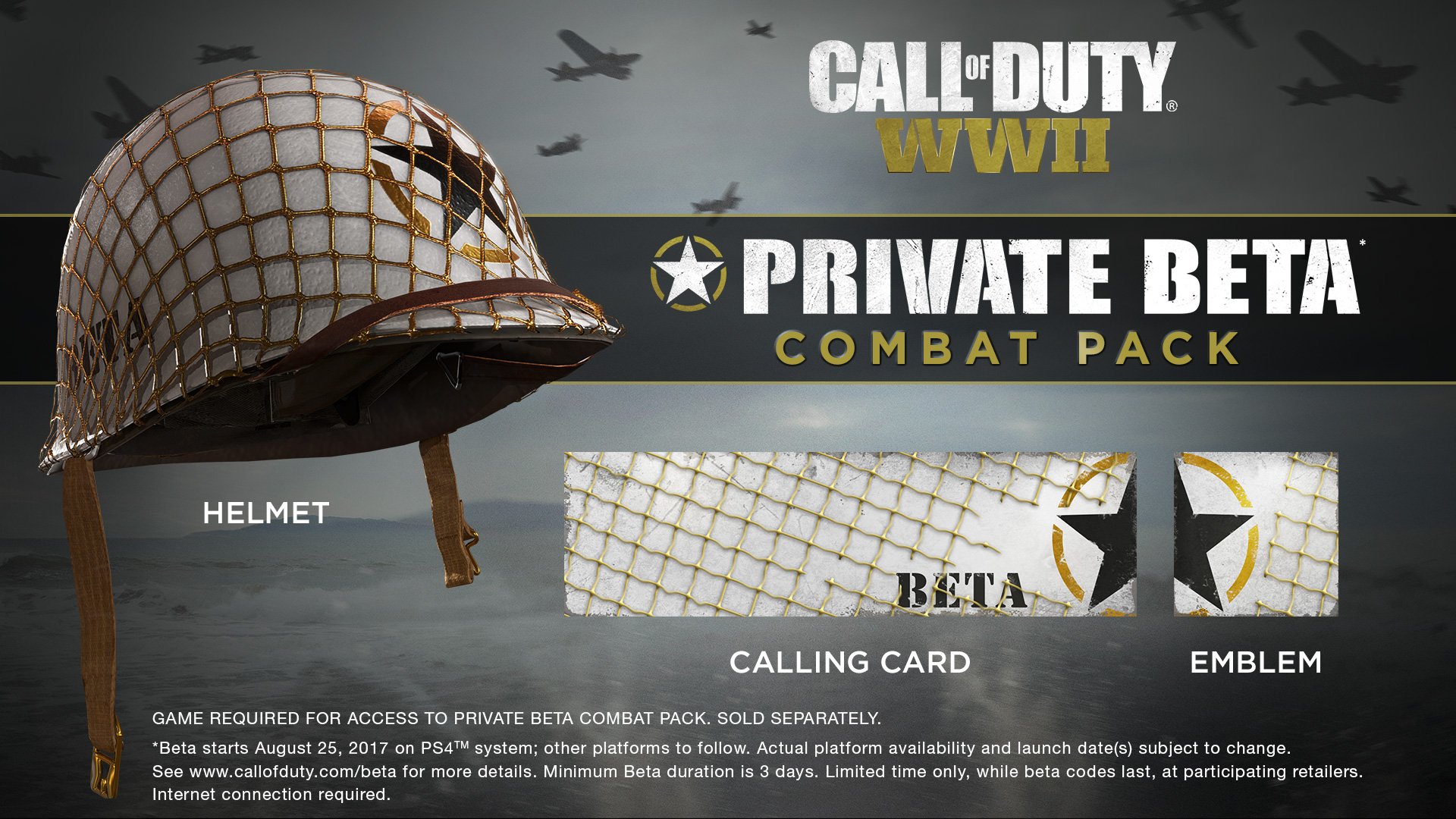 Accede a la BETA de Call of Duty: WWII en PlayStation 4 y llévate este Pack de Combate completamente gratis