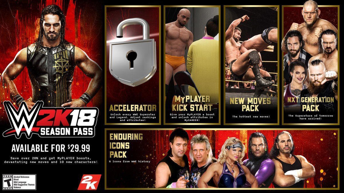 WWE 2K18 muestra contenido descargable y season pass