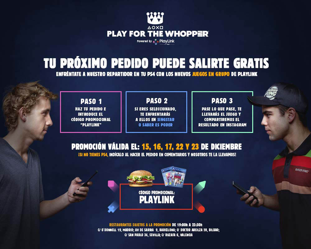 Una promoción de PlayStation hace colaborar a Playlink y Burger King