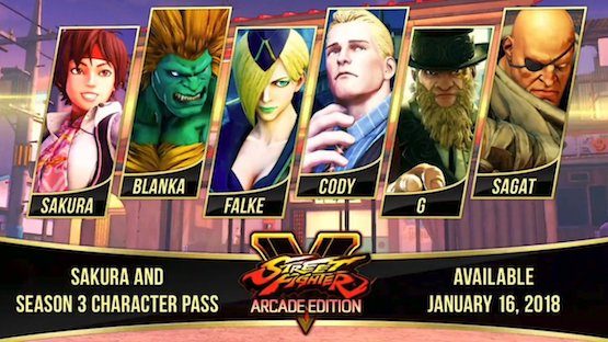 Anunciados los personajes de la tercera temporada de Street Fighter V