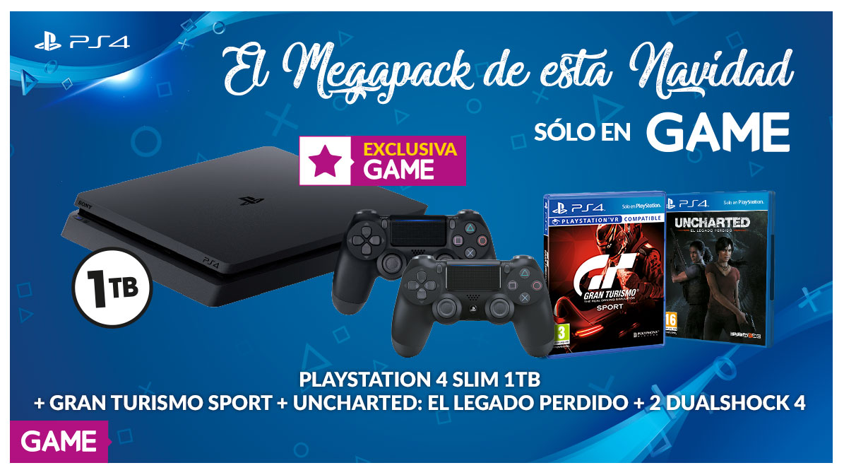 GAME anuncia un Megapack de PlayStation 4 + 2 DualShock 4 + 2 juegos para estas navidades