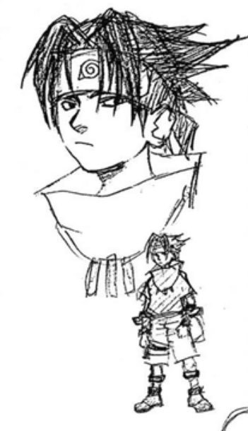 Se recupera uno de los primeros bocetos de Sasuke