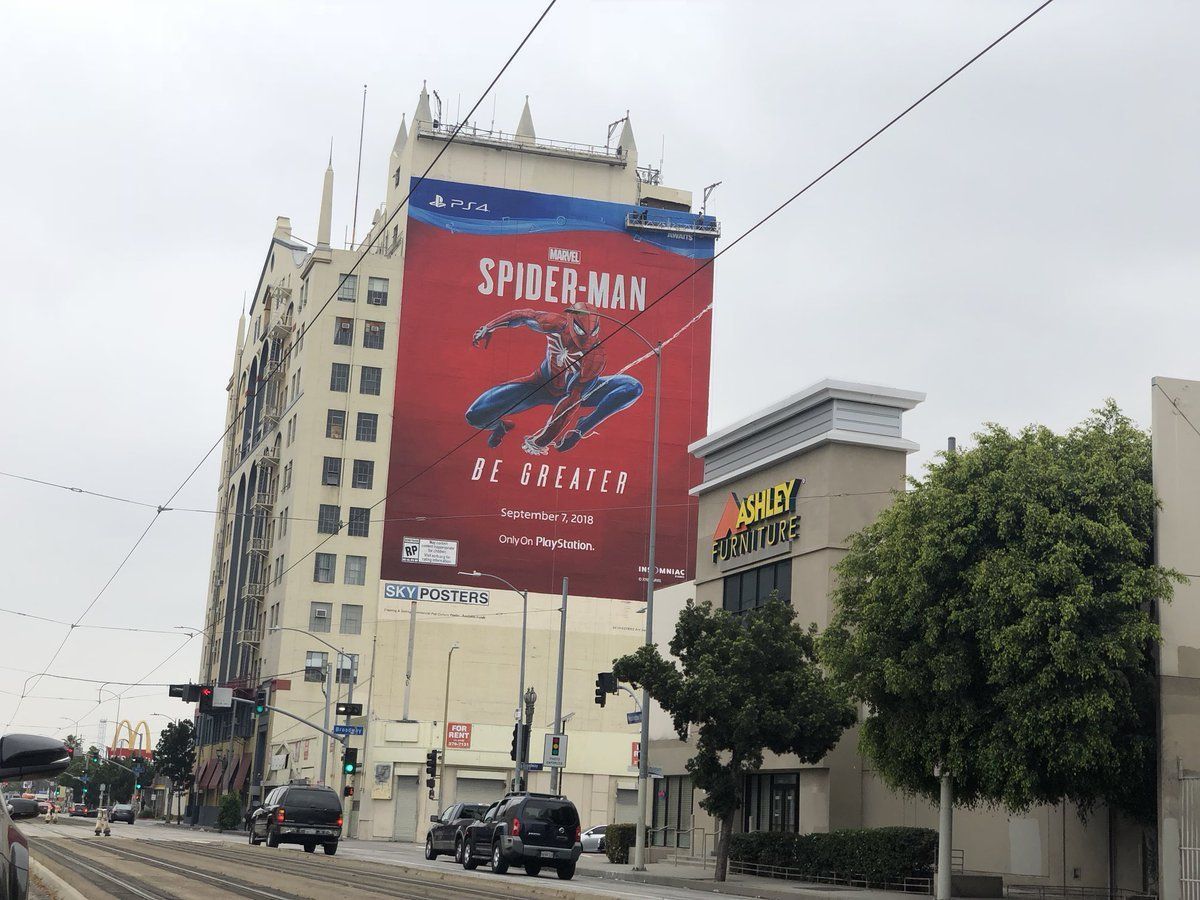 Así luce el mural de Spider-Man que viste el edificio frente al E3 2018