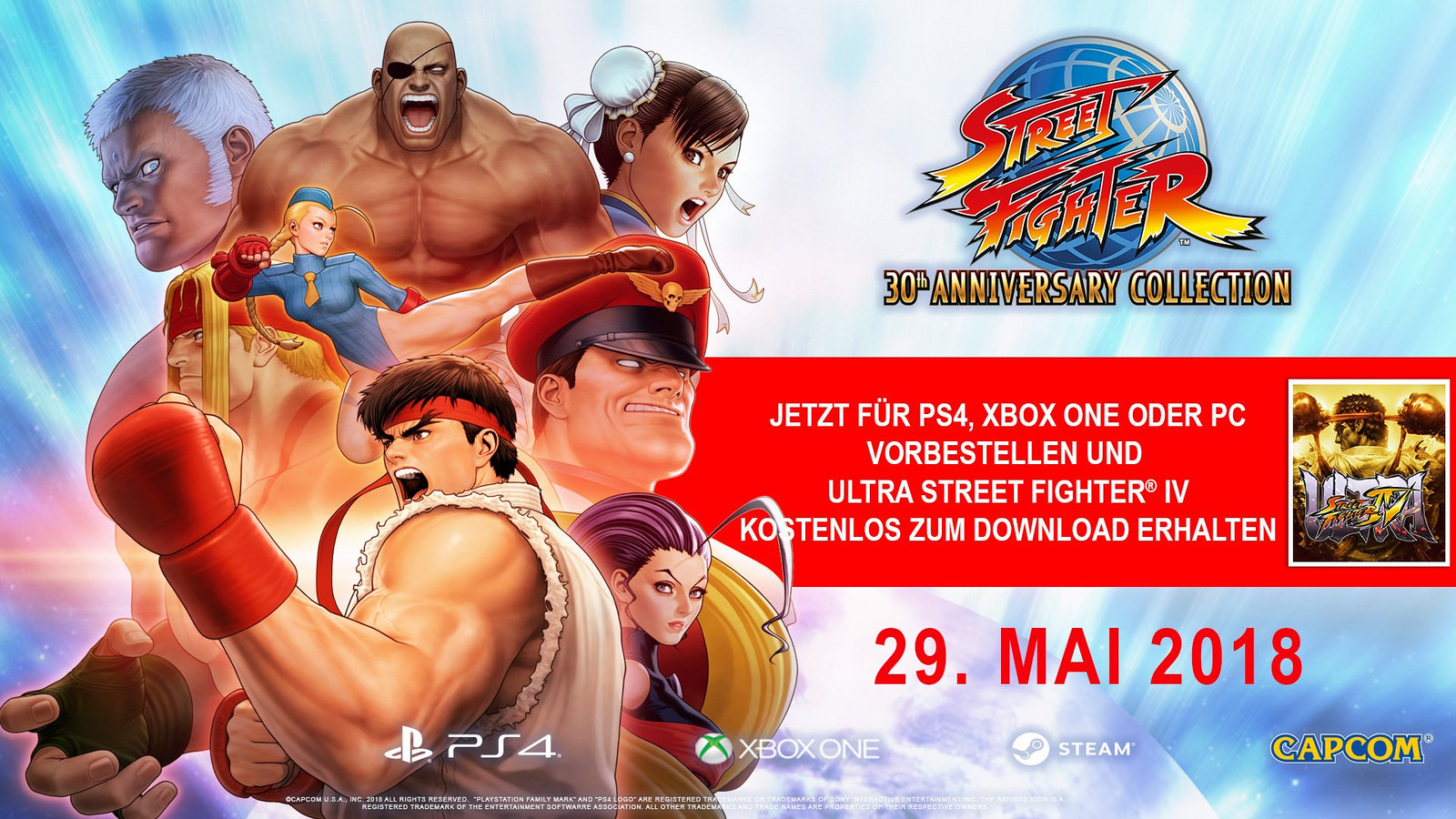 Los jugadores que reserven Street Fighter 30th Anniversary Collection, recibirán una versión completa y gratuita de Ultra Street Figher IV