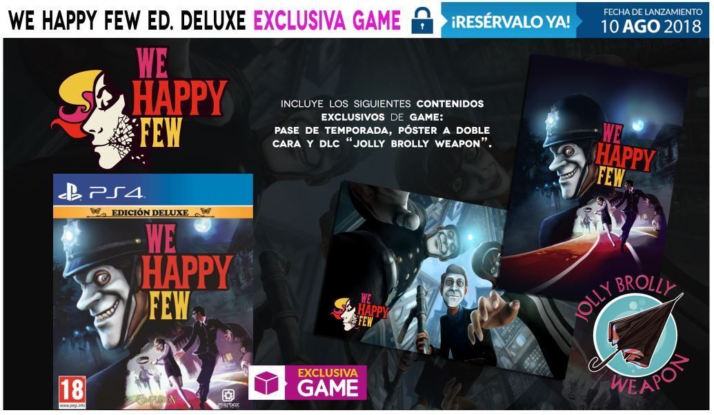 GAME venderá en exclusiva la ‘Edición Deluxe’ de We Happy Few para PlayStation 4