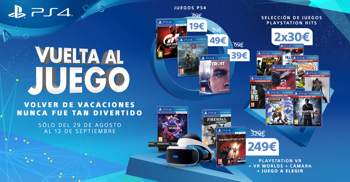 PlayStation pone en marcha la promoción ‘Vuelta al Juego’ con importantes ofertas incluyendo 2 juegos por 30 euros