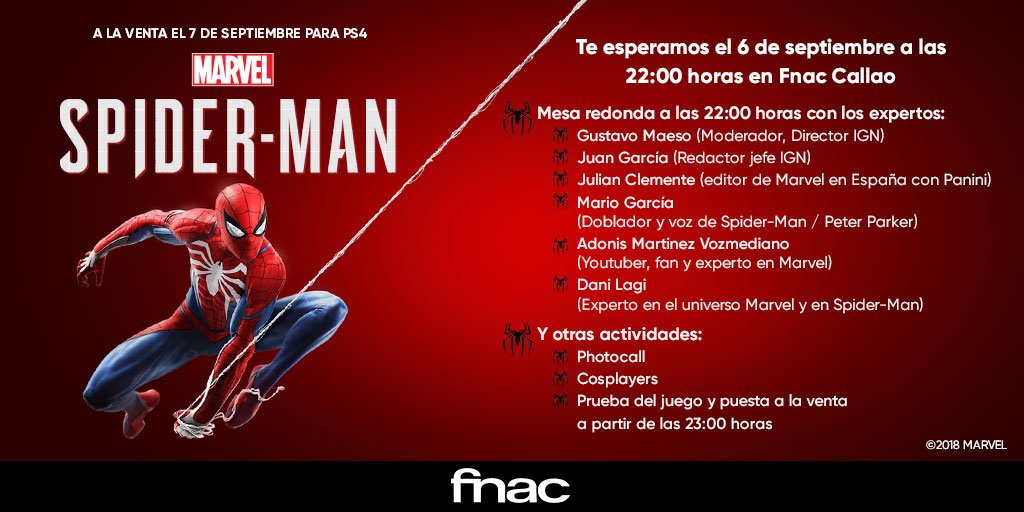 Fnac Callao organiza una mesa redonda sobre Spider-Man el jueves 6 de septiembre