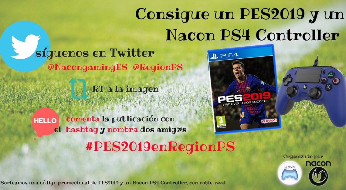 ¡Sorteamos una copia de PES 2019 + Nacon PS4 Controller!
