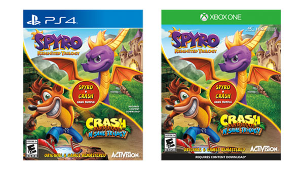 Listado el lanzamiento de un nuevo pack que incluiría Spyro Reignited Trilogy + Crash Bandicoot N. Sane Trilogy