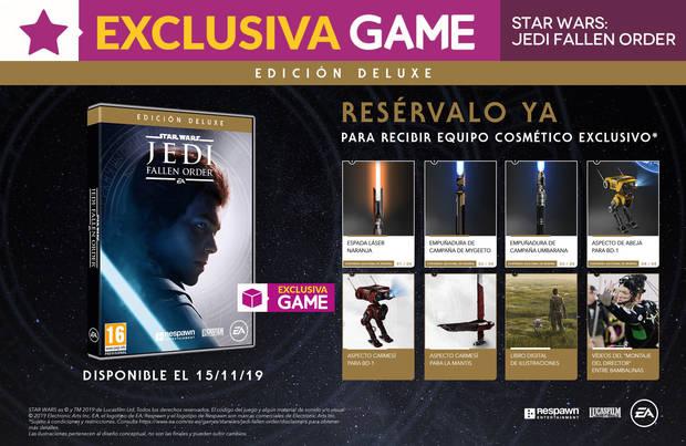 GAME revela el contenido de la exclusiva Edición Deluxe de Star Wars Jedi: Fallen Order y sus incentivos
