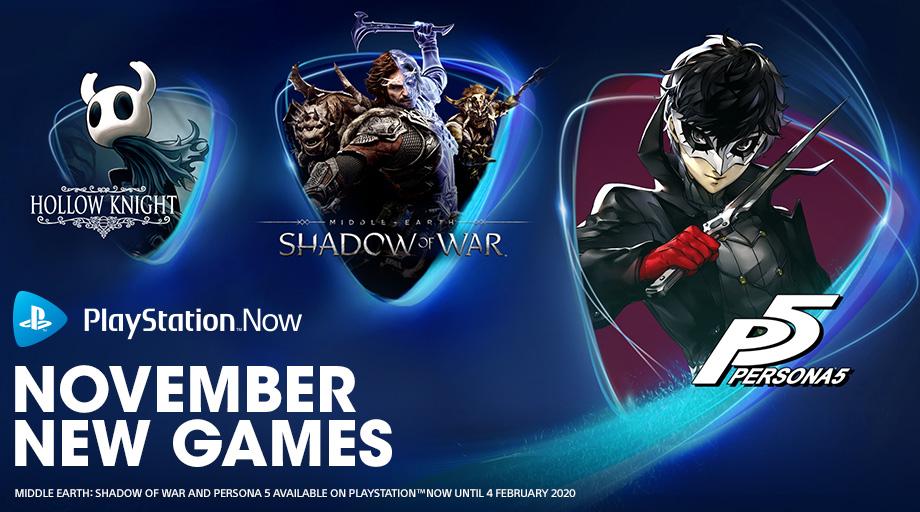 Persona 5, La Tierra Media: Sombras de Guerra y Hollow Knight se unen al catálogo de PlayStation Now