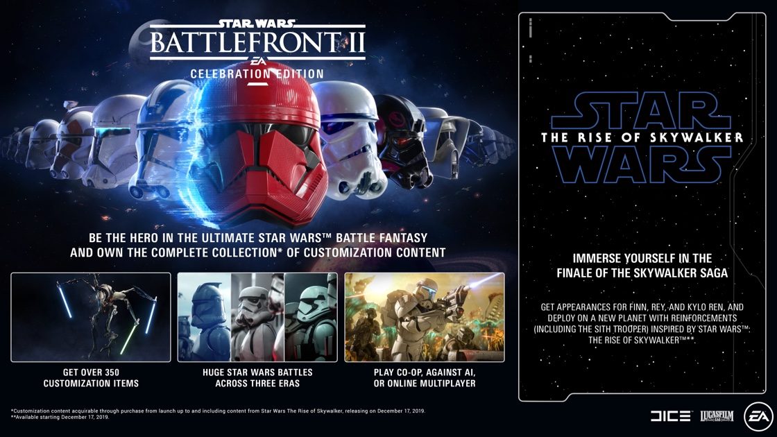 Star Wars Battlefront II: Celebration Edition ya se encuentra disponible | Revelados los contenidos de la actualización «The Rise of Skywalker»