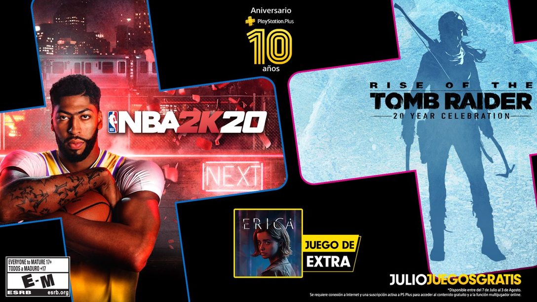 PlayStation Plus | Rise of the Tomb Raider y NBA 2K20 son los títulos gratuitos del mes de julio