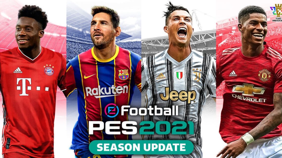 Messi, Ronaldo, Davies y Rashford, jugadores de la portada de eFootball PES 2021