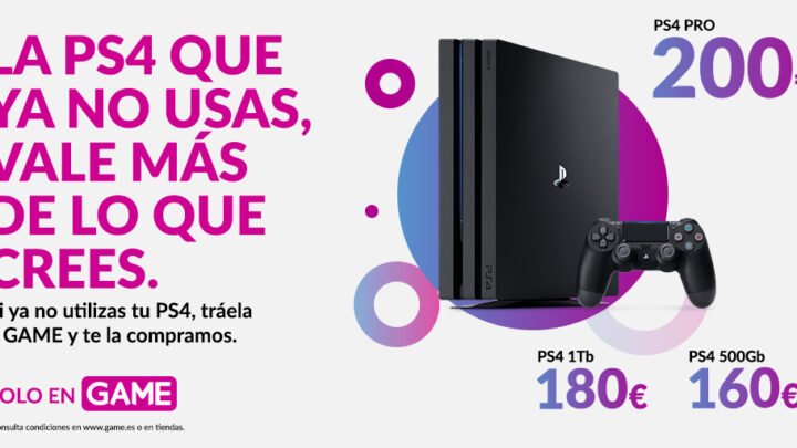 Consigue hasta 200€ al llevar a GAME tu PS4 o PS4 Pro+ DualShock 4